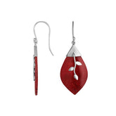 AE-6231-CR Sterling Silver Fancy Earring With Coral Jewelry Bali Designs Inc